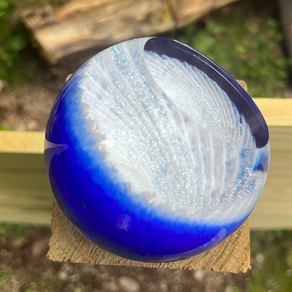 Glass Eye Studio Hand Blown Celestial Series Andromeda Art Glass Paperweight - Picture 8 of 9